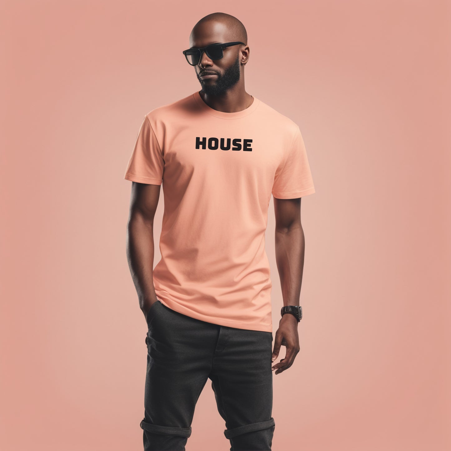 HOUSE Men's Jersey Short Sleeve Tee for DJs, Clubbing & dance music fans