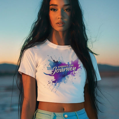Embrace The Journey Colorful Cropped Tee for Women