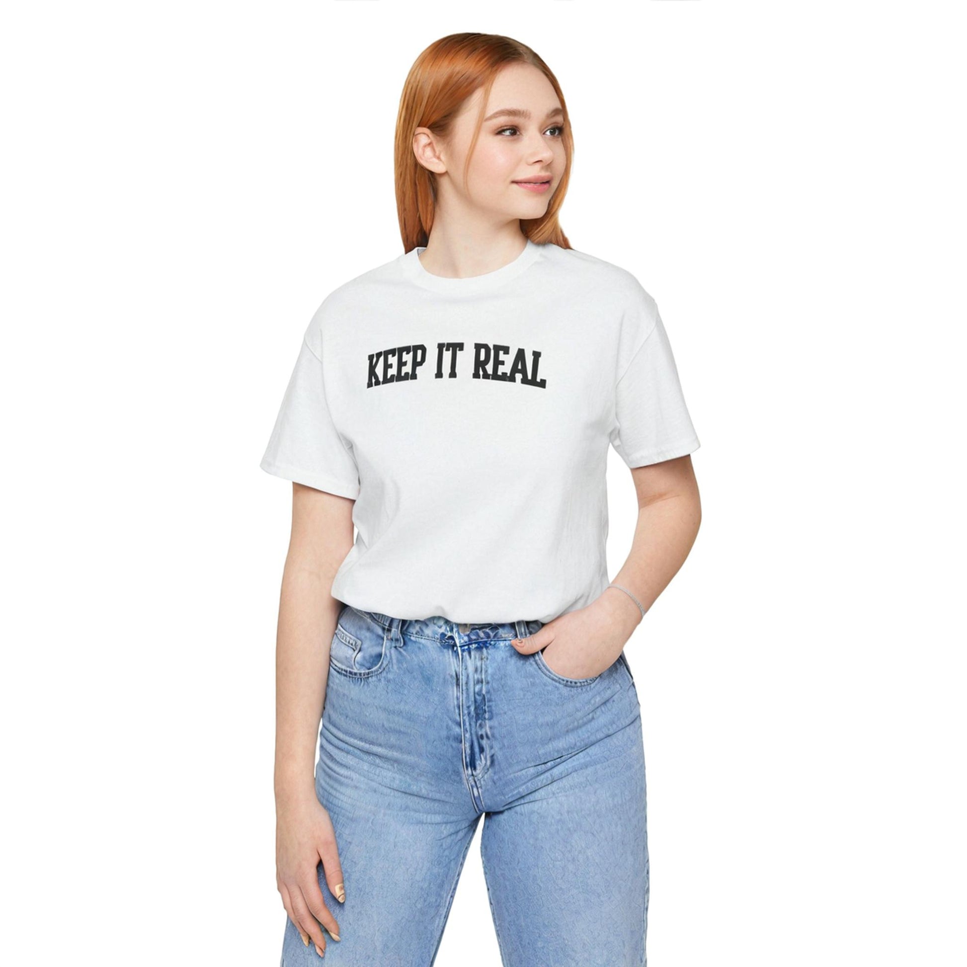 'Keep It Real' Soft Cotton College-Style Womens Tee