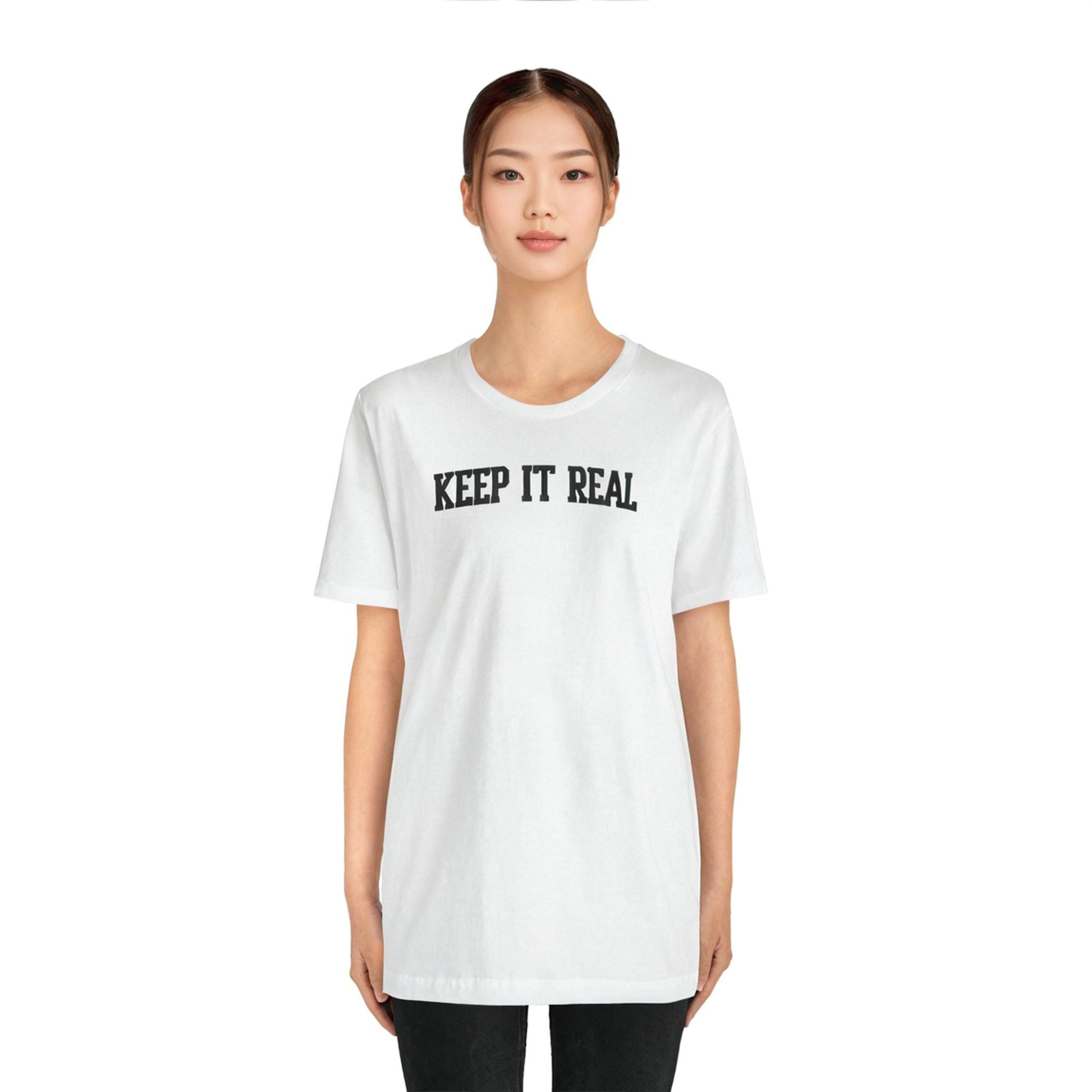 'Keep It Real' Soft Cotton College-Style Womens Tee