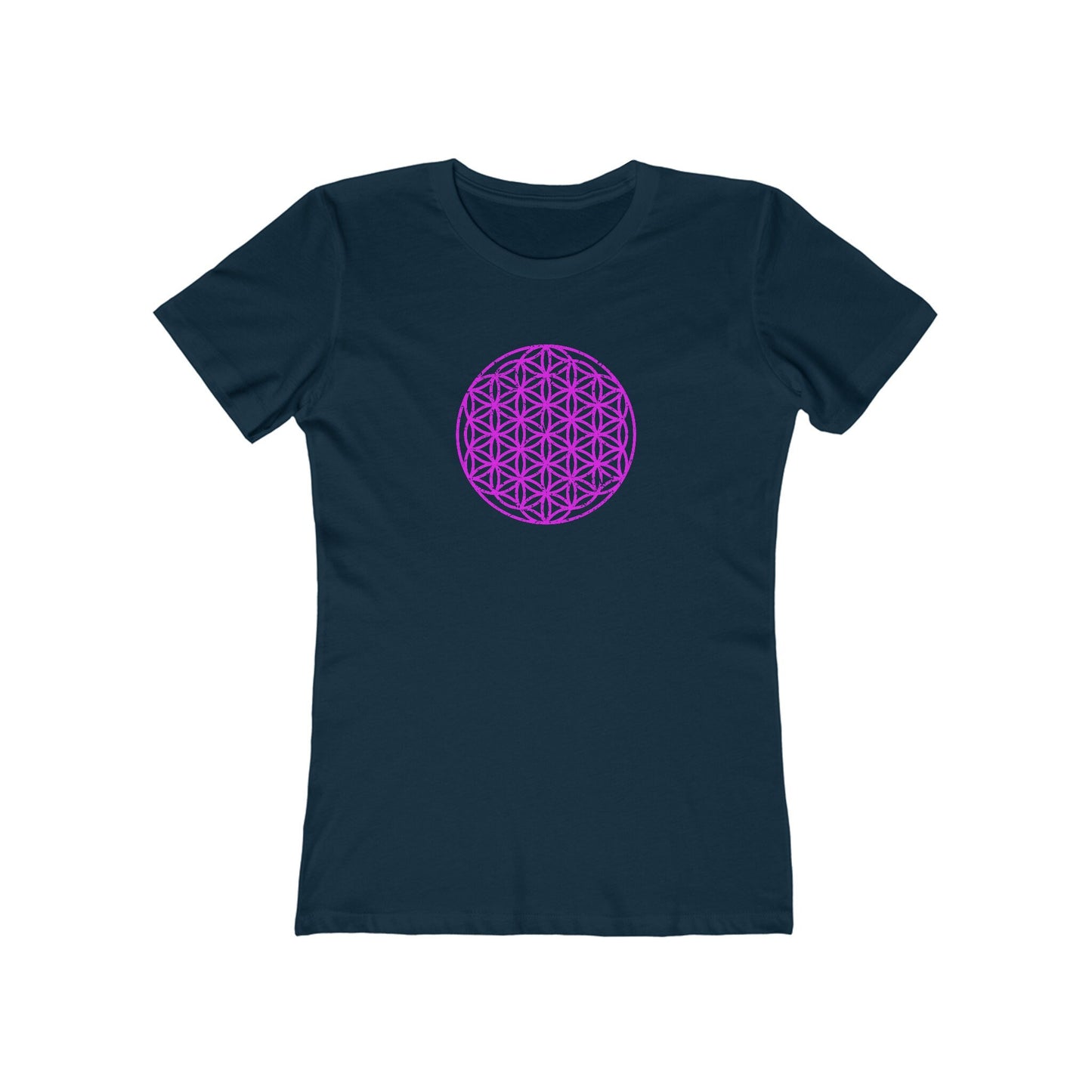 Distressed Flower Of Life Slim Fit Boyfriend Tee for Women