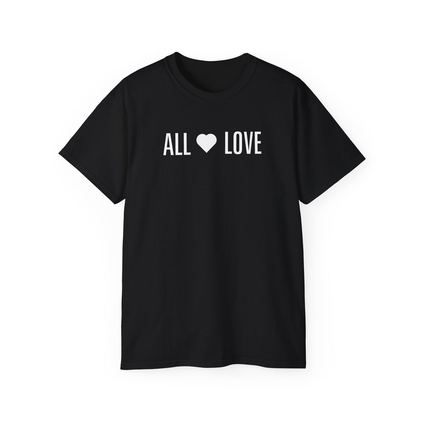 "All Love" streetwear black boxy skater Tee for women