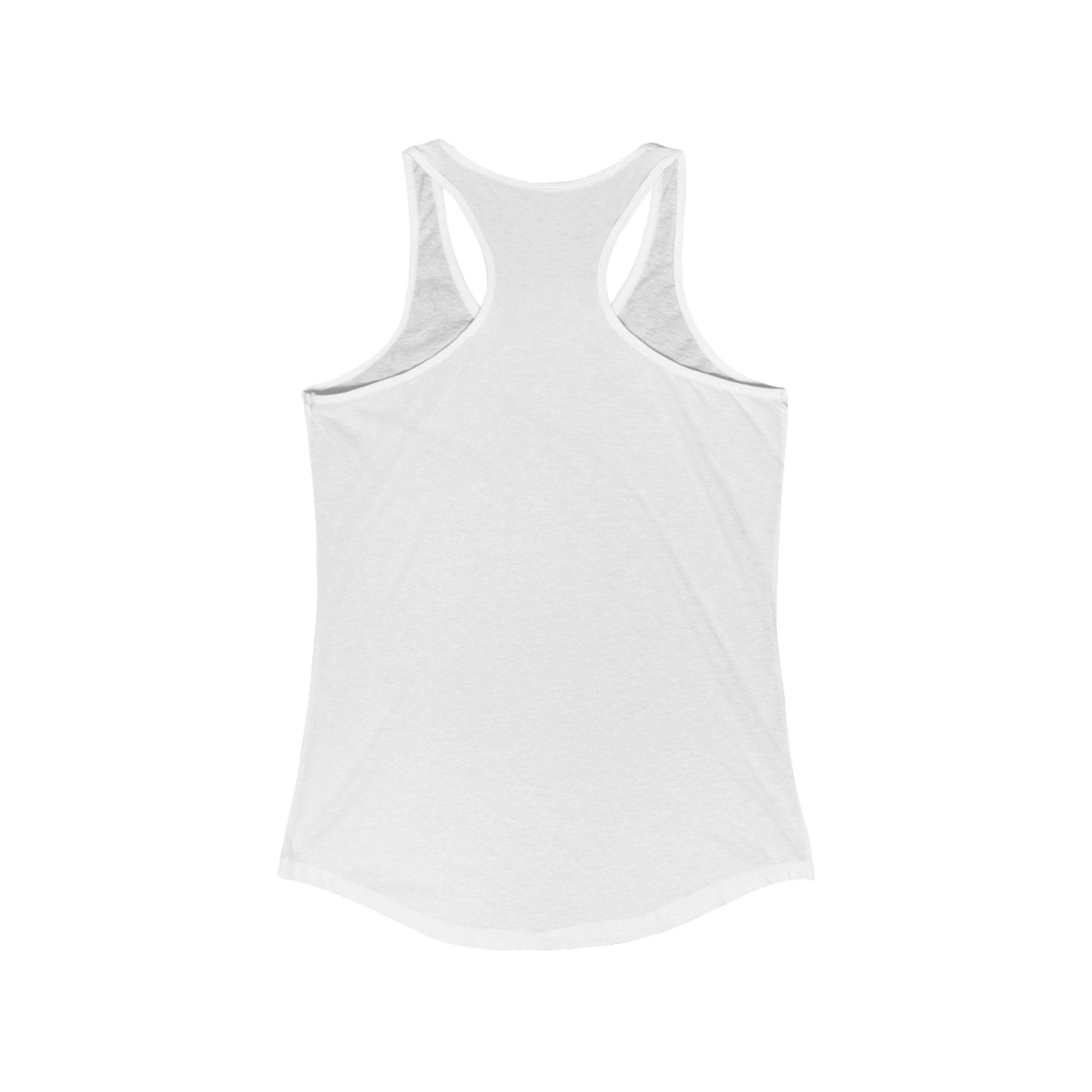 a white tank top with pink lettering on it