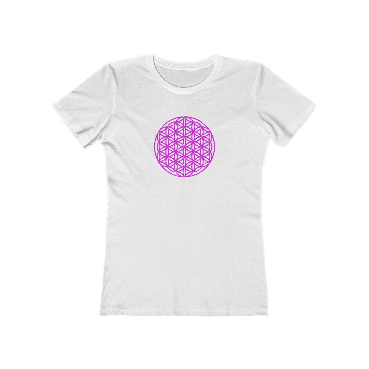 Distressed Flower Of Life Slim Fit Boyfriend Tee for Women