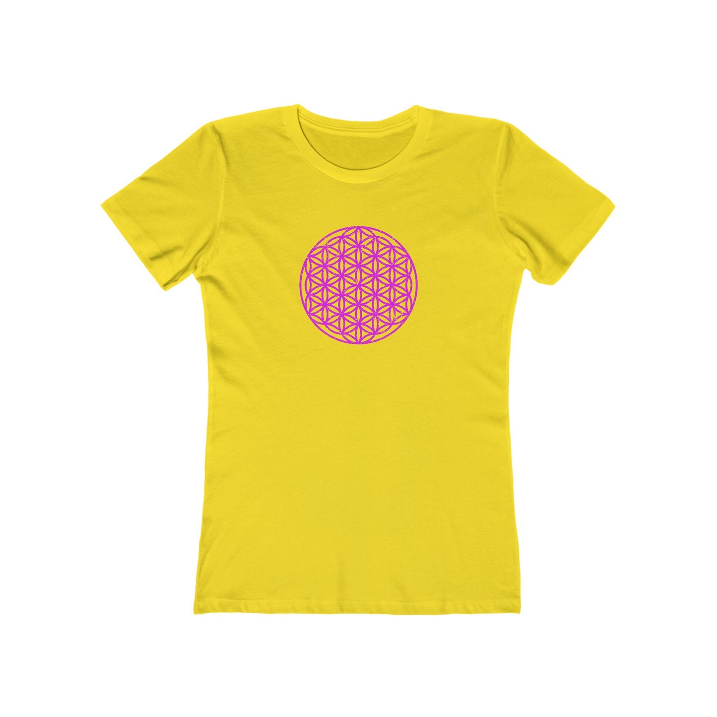 Distressed Flower Of Life Slim Fit Boyfriend Tee for Women