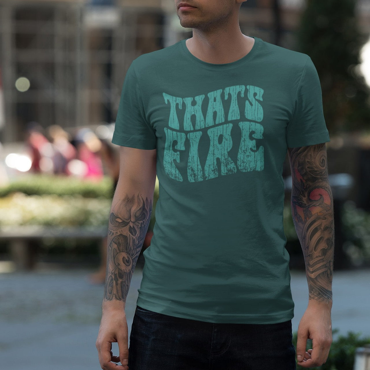Men's 70s Vintage Style T-Shirt – Retro "That's Fire" Graphic Tee