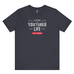 Flat lay thumbnail of Cotton and Polyester T-Shirt in color Heather Navy on a white background