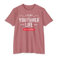 Flat lay thumbnail of Cotton and Polyester T-Shirt in color Heather Mauve on a white background