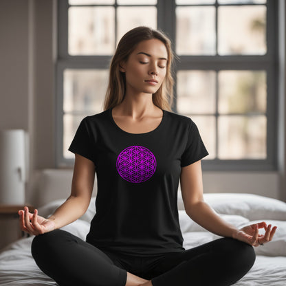 Vintage 'Flower Of Life' Slim Fit Womens Tee