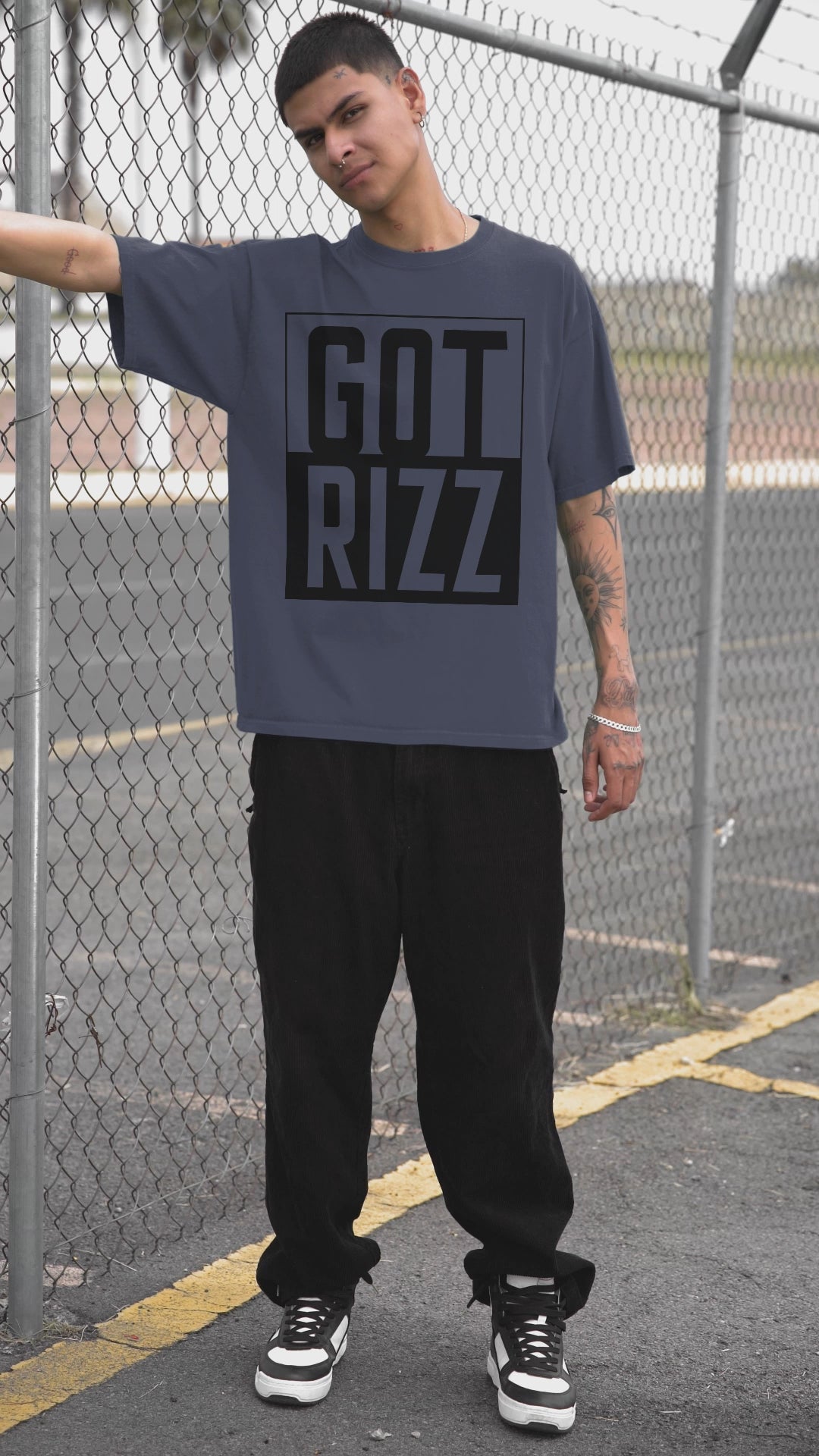 Got Rizz Men's Gen-Z Oversized Heavy Tarp Fit Tee