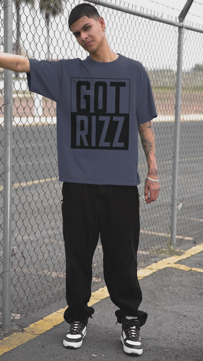 Got Rizz Men's Gen-Z Oversized Heavy Tarp Fit Tee