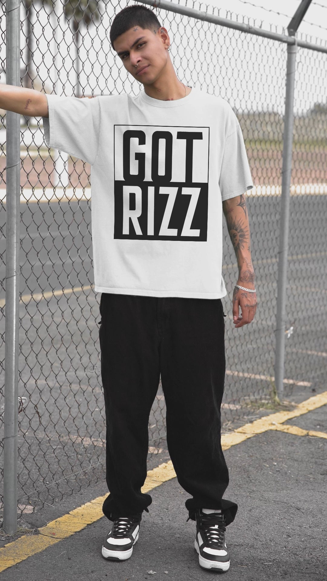 Got Rizz Men's Gen-Z Oversized Heavy Tarp Fit Tee
