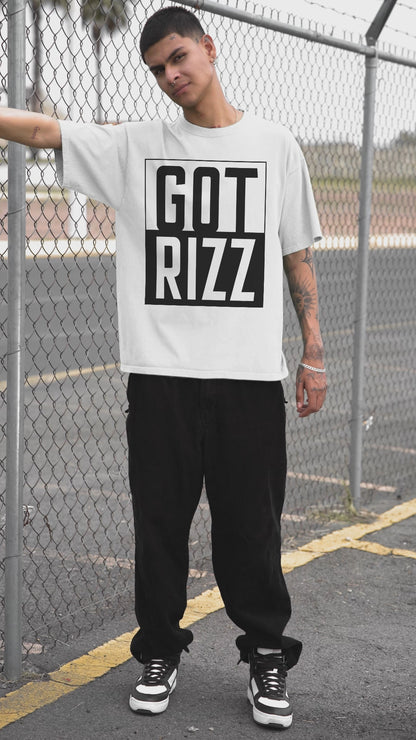 Got Rizz Men's Gen-Z Oversized Heavy Tarp Fit Tee