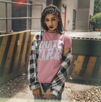 Women's 70s Vintage Style T-Shirt – Retro "That's Fire" Graphic Tee