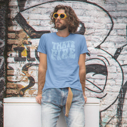 Men's 70s Vintage Style T-Shirt – Retro "That's Fire" Graphic Tee